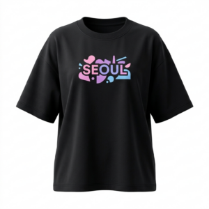 women's seoul oversized graphic t shirt black | premium cotton casual streetwear | sharmajicw